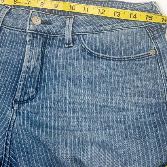 NYDJ Rachel Roll Cuff Ankle Jeans Mid-Rise Pinstripe Stretch Denim Sz 6 - Picture 3 of 10